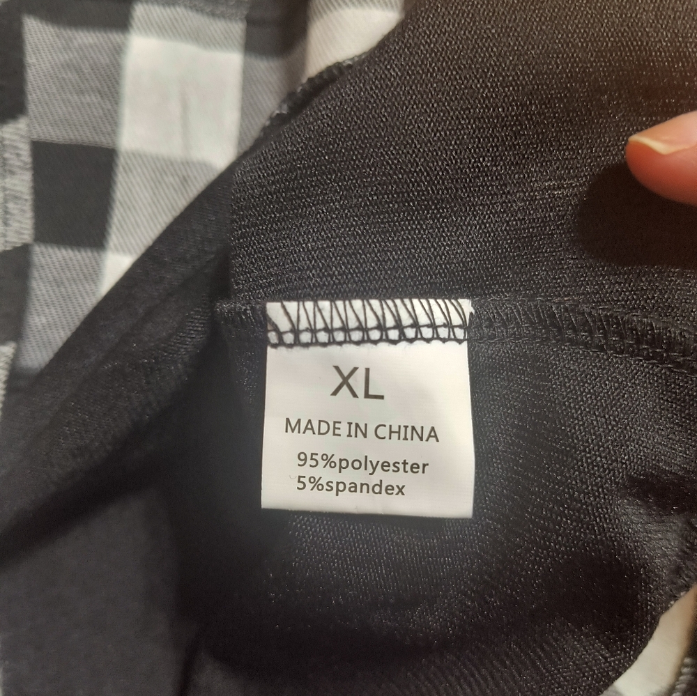 Pick 3/$10⭐ NWT La Mode Shirt W/Plaid Faux Shirttail, Women's XL, Black/White - Picture 3 of 14